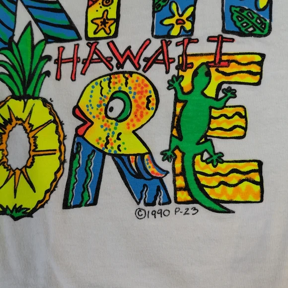 VINTAGE 1990 Oahu Hawaii North Shore T Shirt Size Large - Picture 3 of 6